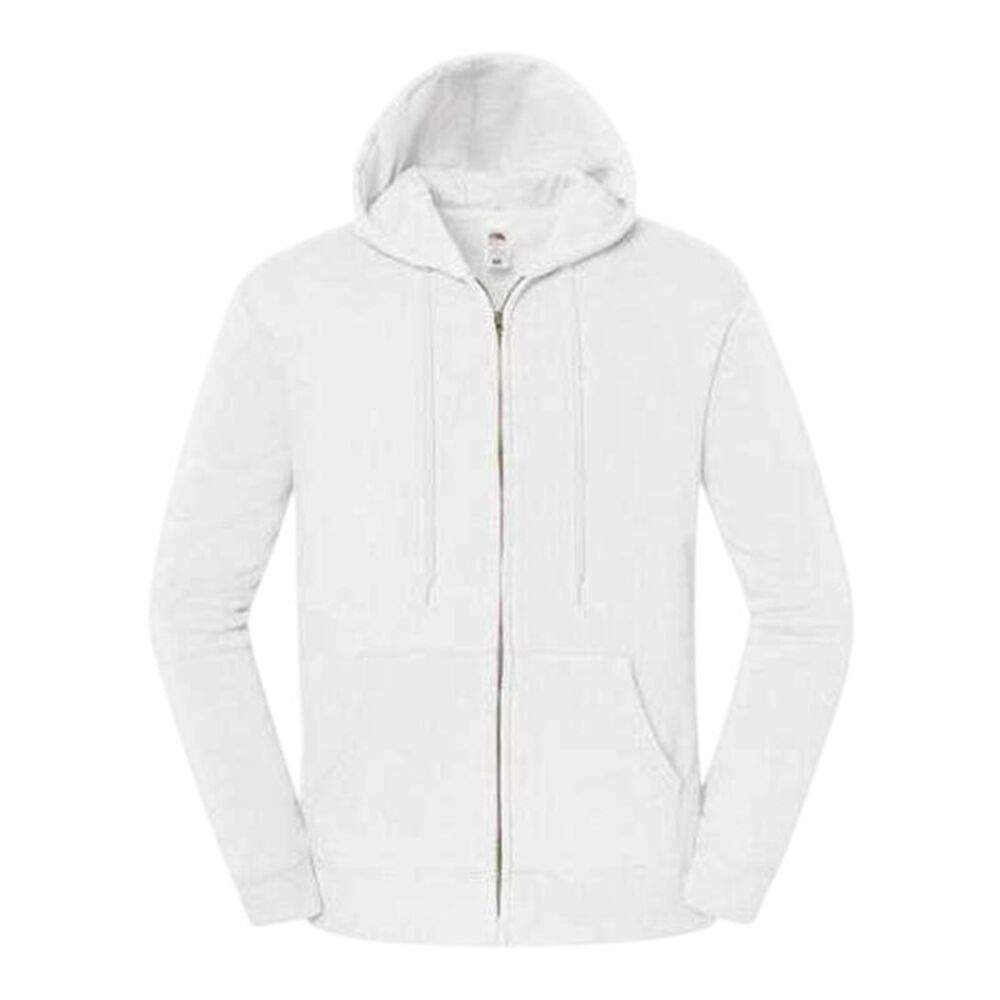 Fruit of the Loom Unisex Adult Iconic Full Zip Hoodie / White